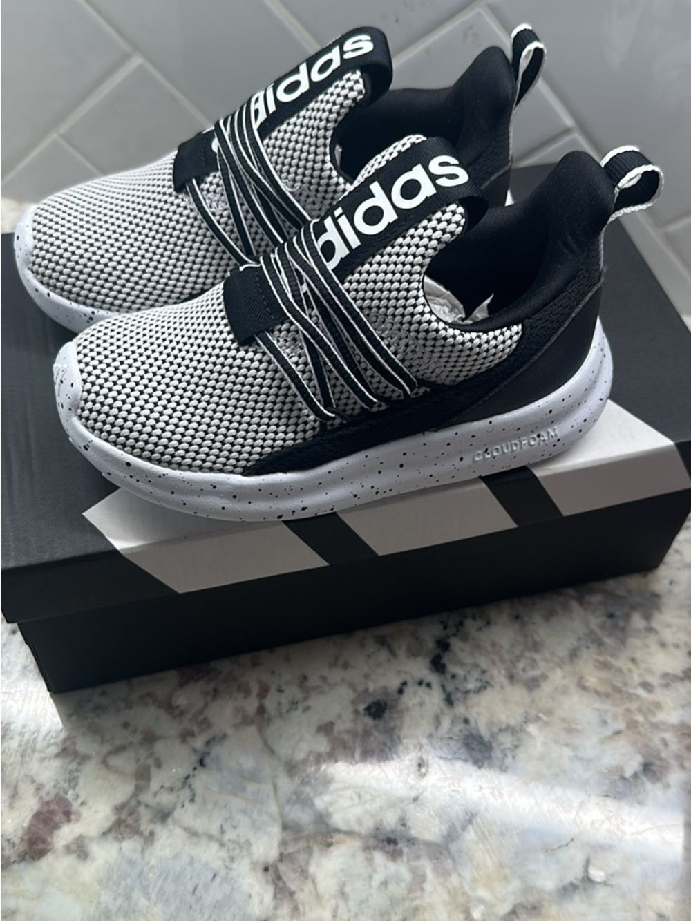 Toddler Shoes 10M adidas Slip-On Sneakers - Black & White